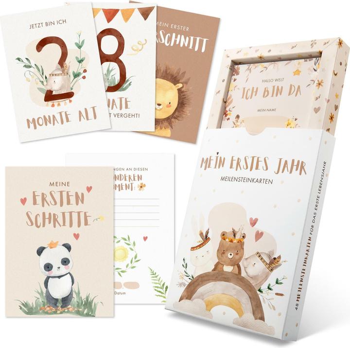 Eulentaler Baby milestone cards Boho