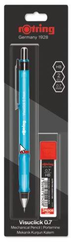 Produktbild Rotring Feinminenstift Visuclick 0,7HB+Minendose far.sor 12e (0.70 mm, HB, 12 x)