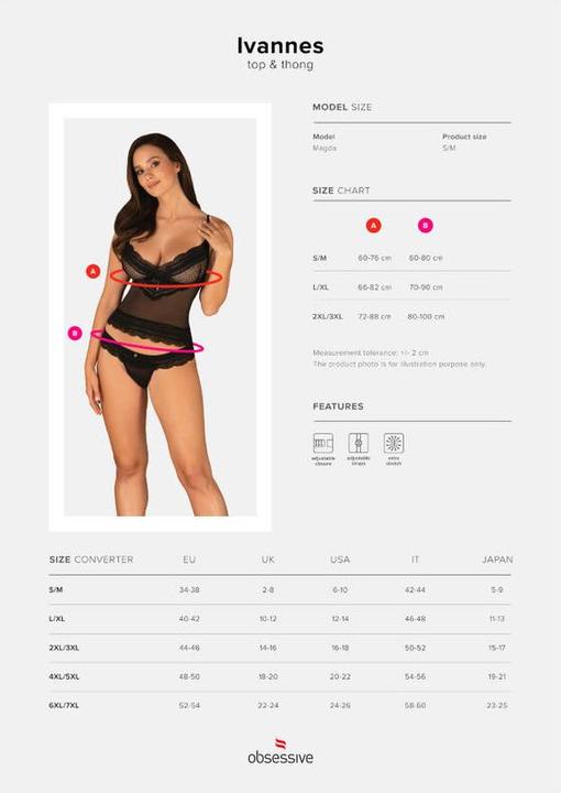 Produktbild Obsessive Ivannes 2-pcs Set Black L/XL (L, XL)