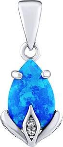 Actual product image Silvego Silver Clarissa Pendant withue Opal and Brilliance Zirconia JJJ1267PB