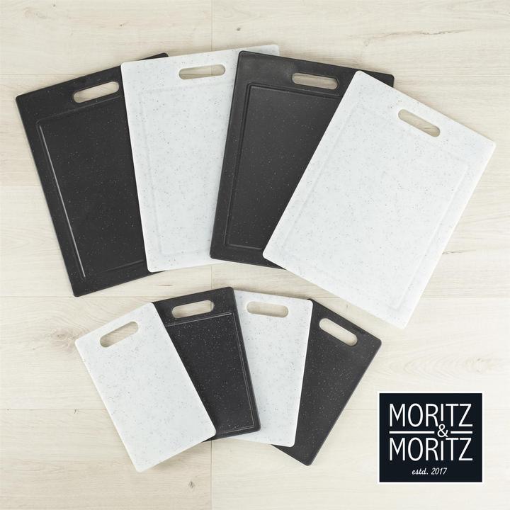 Immagine prodotto Moritz & Moritz 2X Taglieri in plastica con scanalatura per il succo in look granito - 25 x 15 cm
