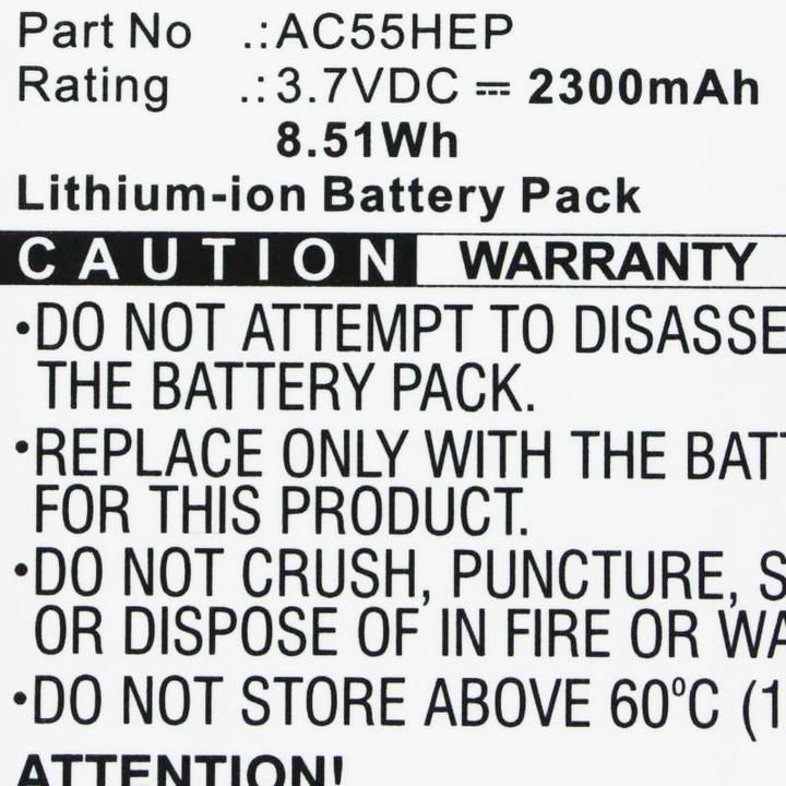 Actual product image AccuCell Battery Archos AC55HEP, Archos A55 Helium, Helium +, Helium Plus