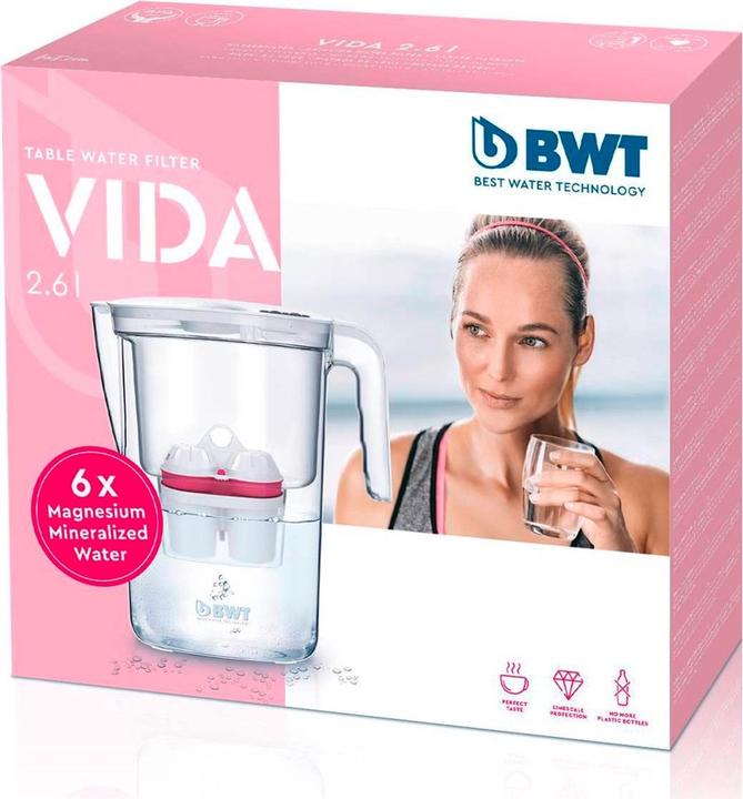 Image du produit BWT Filtre à eau de table Vida avec cartouches filtrantes minéralisées au magnésium