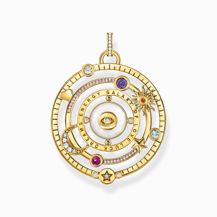 Image du produit Thomas Sabo Pendentif demi-sphère avec oeil pierres multicolores doré (Argent 925, Émail/argent, Émail)