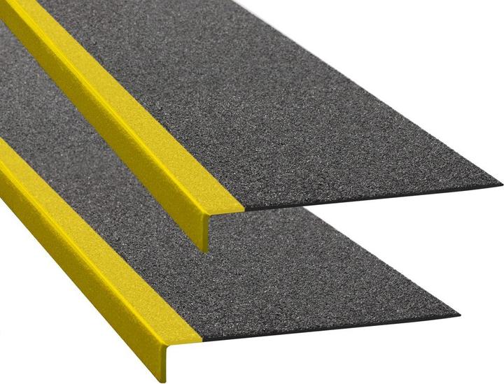 Actual product image Moravia PROline anti-slip angle, black, edge yellow, 230 x 30 x 800 mm