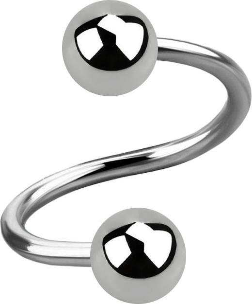 Produktbild Star Piercing Micro Spirale silber mit zwei Kugeln (ohne Messing, Titan G23)