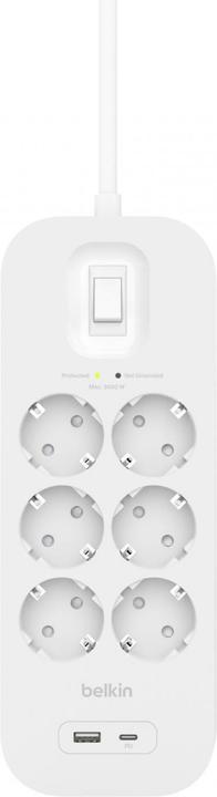 Produktbild Belkin Surgemaster Überspannungsschutz (6 x, CEE 7/3, 2 m)