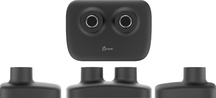 Actual product image j5Create JTSA102 Ergonomic Dual Monitor Mount, Black, Clamp/Grommet, 16 kg, 43.2 cm (17"), 81.3 (Table, 32.01")