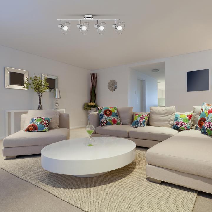 Produktbild Activejet GIZEL vierfache Decke Wand Lichtleiste Chrom E14 Wandleuchte für Wohnzimmer (E14)