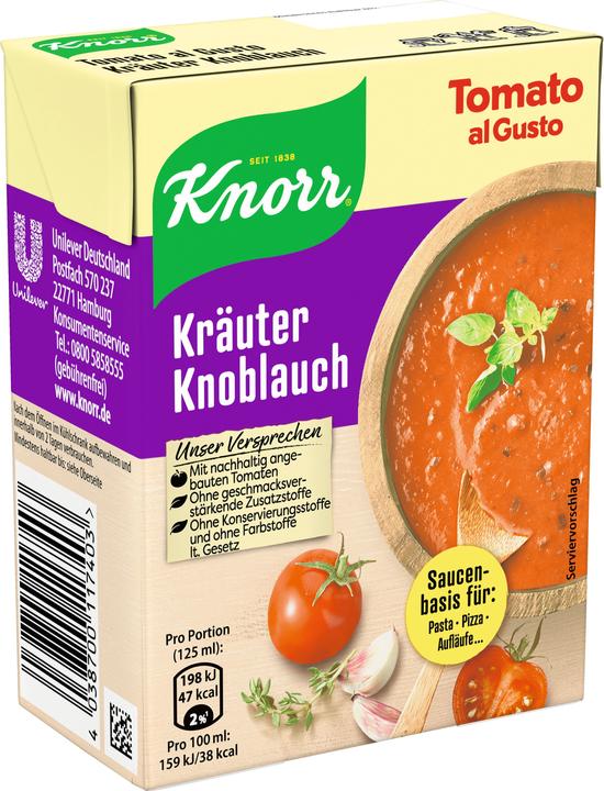 Produktbild Knorr Tomato al Gusto Kräuter Knoblauch (370 g)