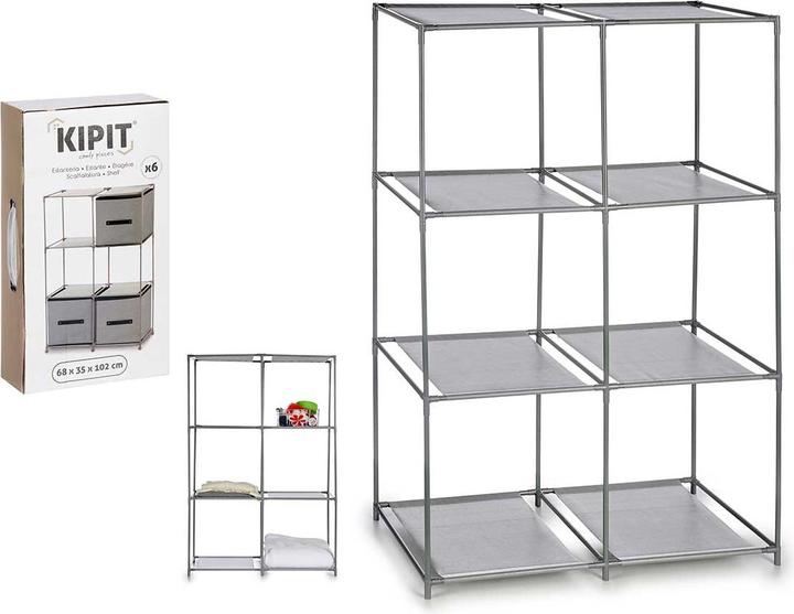 Produktbild Kipit Lagerregal mit 6 Fächern - Grau (35 x 68 x 102 cm)