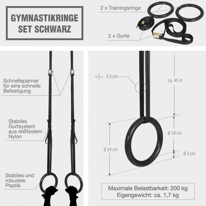 Actual product image Gorilla Sports Gymnastics rings