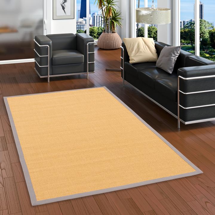 Actual product image Pergamon Sisal carpet Natura Classic with border (150x150 cm)