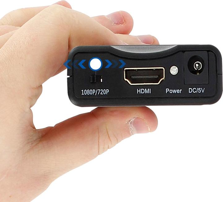 Image du produit LinQ Adaptateur vidéo 1080P SCART / HDMI, SCART-HDMI by - Noir (HDMI, 5 cm)