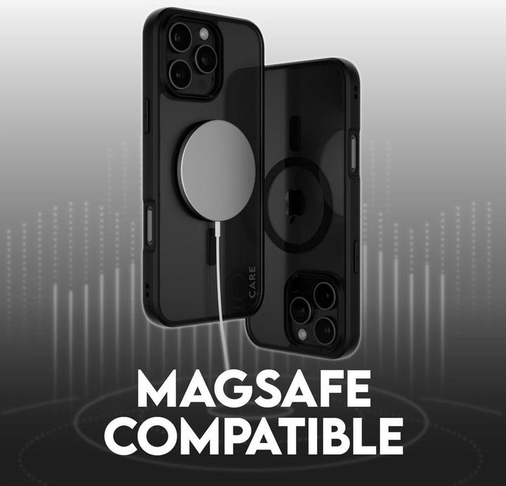 Actual product image PanzerGlass CARE by ® Flagship Case Transparent Urban Combat w. Black Frame & MagSafe iPhone '24 6.9" (Apple iPhone 16 Pro Max)