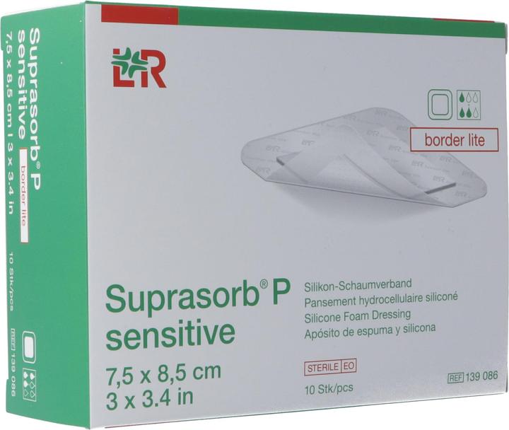 Suprasorb P sensitive border lite 7.5x8.5cm (10 x)
