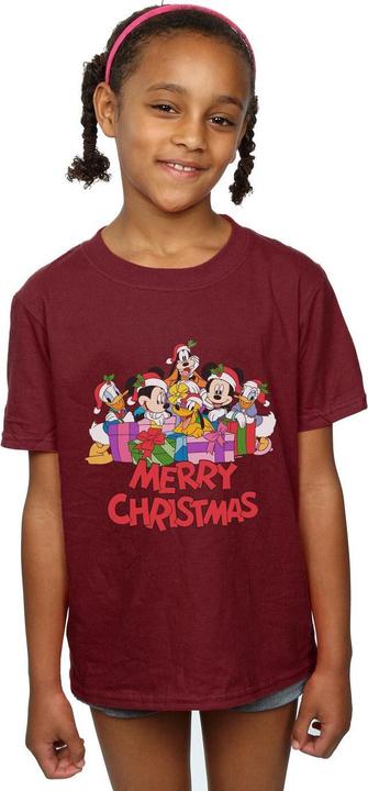 Actual product image Disney Girls Mickey Mouse And Friends Christmas Cotton T-Shirt (140, 146)