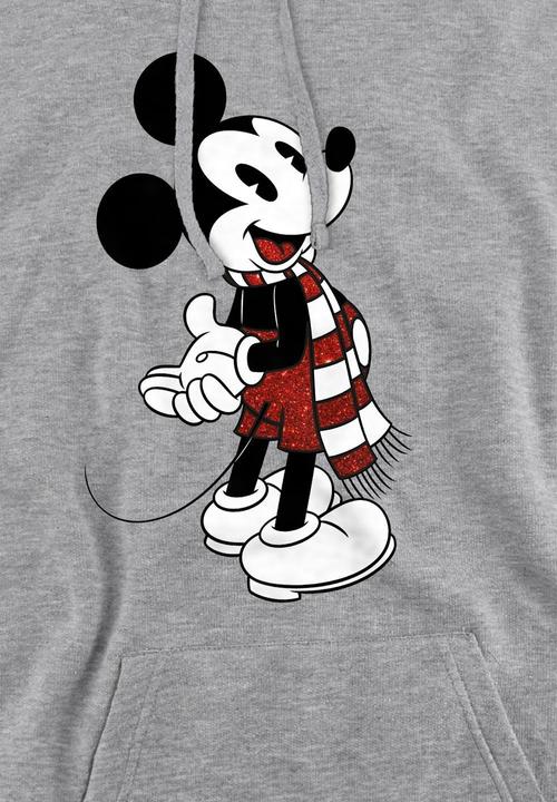 Actual product image Disney Mens Mickey Mouse Scarf Christmas Hoodie (S)
