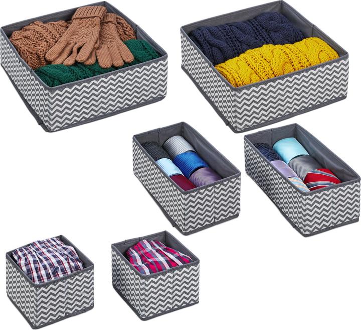 Produktbild Relaxdays Schubladenorganizer-Set (28 x 28 x 12 cm, 14 x 14 x 12 cm, 28 x 14 x 12 cm, 2 l)