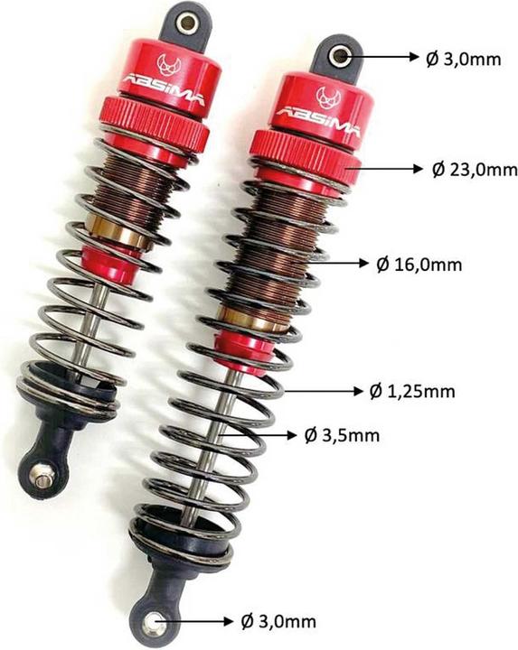 Image du produit Absima Amortisseur standard en aluminium 100mm 1:8 (2)