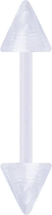 Star Piercing Micro Banane transparent mit zwei Cones (Bioflex, ohne Messing)