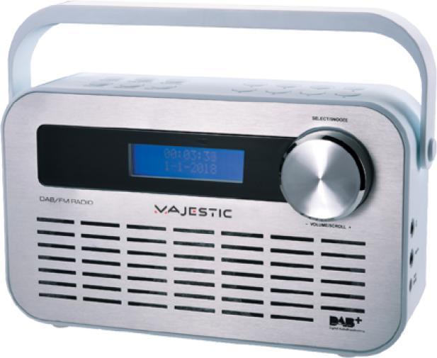 Actual product image Majestic New DAB-843W Digital Portable Radio Silver (DAB+, FM)