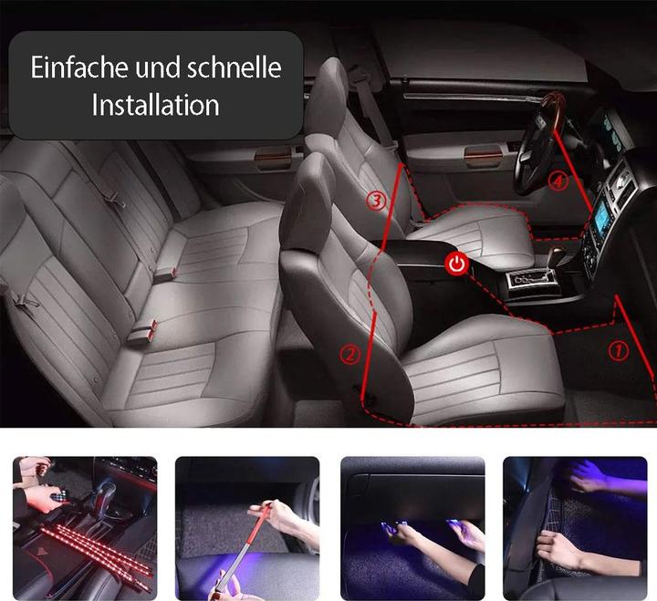 Immagine prodotto Werkstein Auto Lichtstreifen RGB Fussraumbeleuchtung mit Sound Control 4er Set