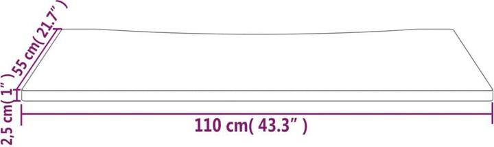 Actual product image VidaXL Schreibtischplatte 110x55x2,5 cm Massivholz Kiefer (110 x 55 x 2.5 cm)
