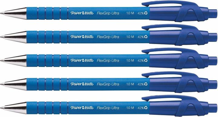 Actual product image Paper Mate Ballpoint Pen Flexgrip Ultra RT M (Blue, 5 x)