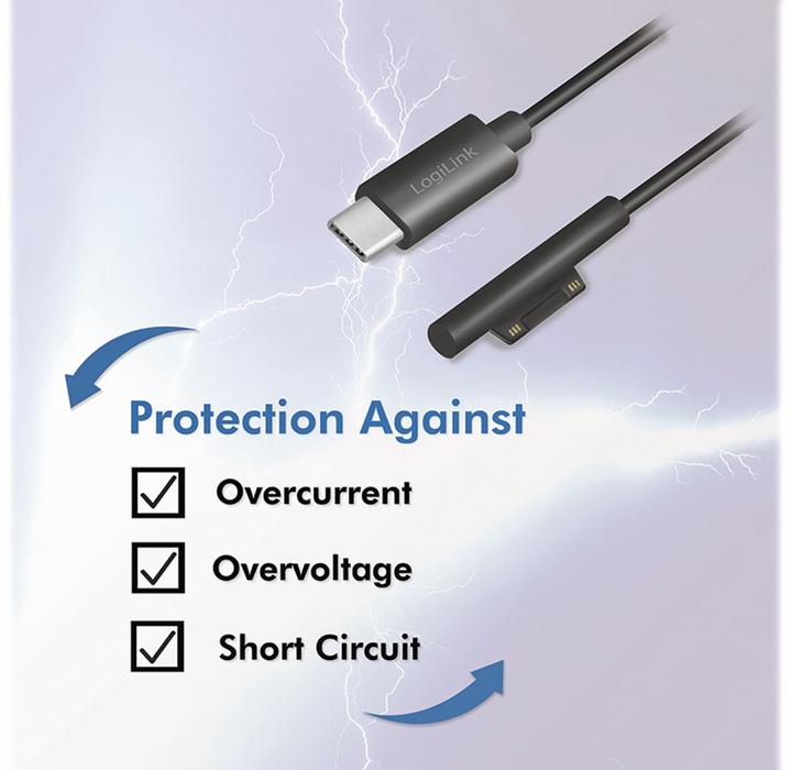 Immagine prodotto LogiLink Da USB-C a Microsoft Surface (1.80 m, USB 3.2 Gen 1)