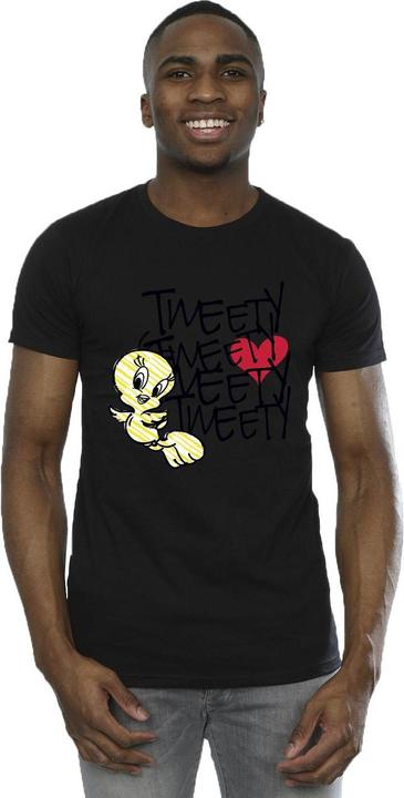 Actual product image Looney Tunes Mens Tweety Love Heart T-Shirt (S)