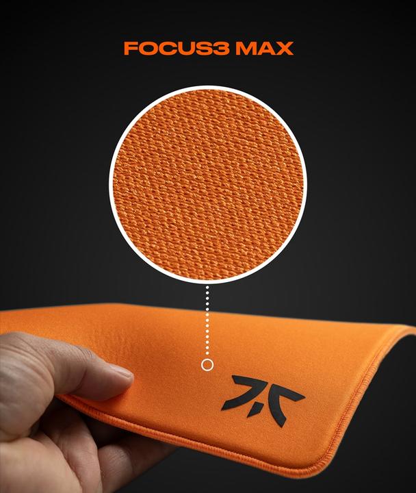 Actual product image Fnatic Max Focus 3 XL Pro Gaming Mouse Mat, Sunrise Orange Smooth Cloth Control Surface, Water Resis (XL)