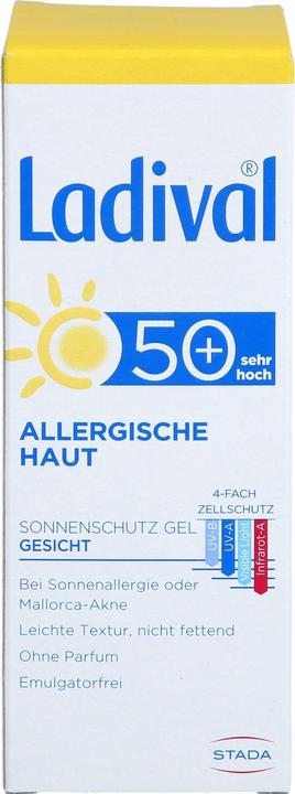 Image du produit Ladival Peau allergique Gel solaire FPS 50+, 50 ml de gel (Crème solaire, SPF 50, 50 ml)