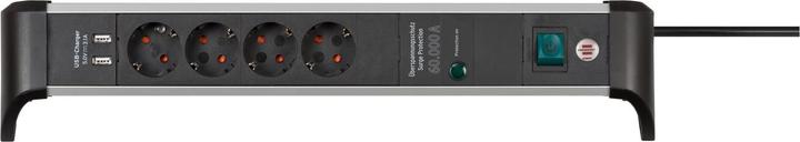 Actual product image Brennenstuhl ALU-Office-Line 4gang, USB 3.1A *DE* 60kA/o.Filter - 1,8m H05VV-F3G1,5 (4 x, CEE7, 1.80 m)