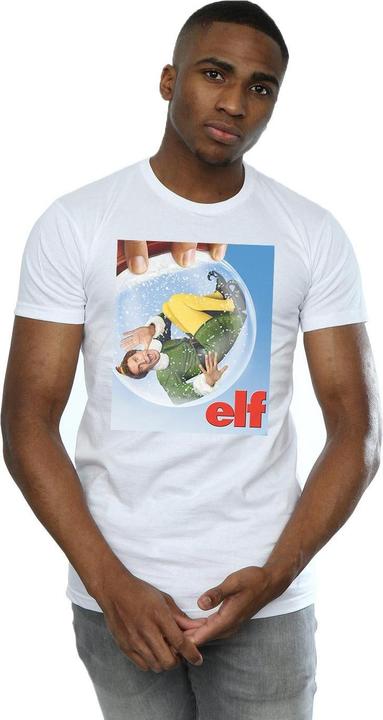 Actual product image Elf Mens Snow Globe Poster T-Shirt (3XL)