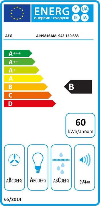 Energie-Label AEG Aih9816am (Inselhaube)