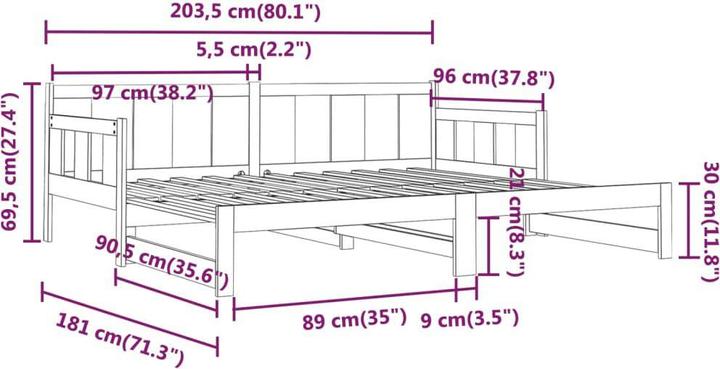 Produktbild VidaXL Berthild (90 x 200 cm)