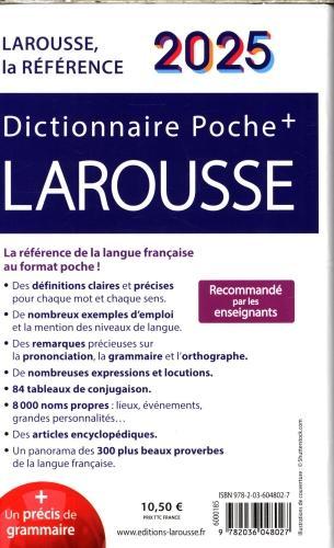 Immagine prodotto Dictionnaire Larousse poche + 2025 (Francese, Collettività, 2024)