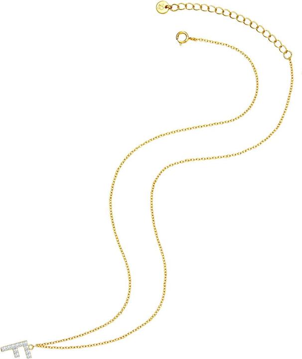 Actual product image Glanzstücke München Ladies letter F sterling silver cubic zirconia yellow gold 45.0 cm base chain + 5.0 cm extension - (Sterling Silver, 40 - 45 cm)