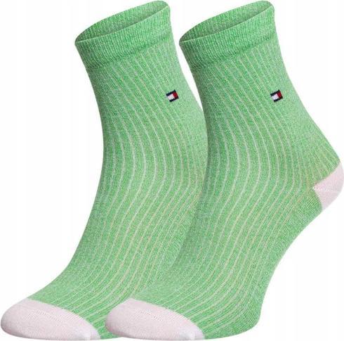 Tommy Hilfiger th Women Short Sock 2p Rib Mouline Lime Green 70122646 004 39-42 (2er Pack, 39 - 42)