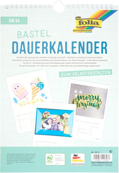 Image du produit Folia Calendrier permanent (A4, Allemand)
