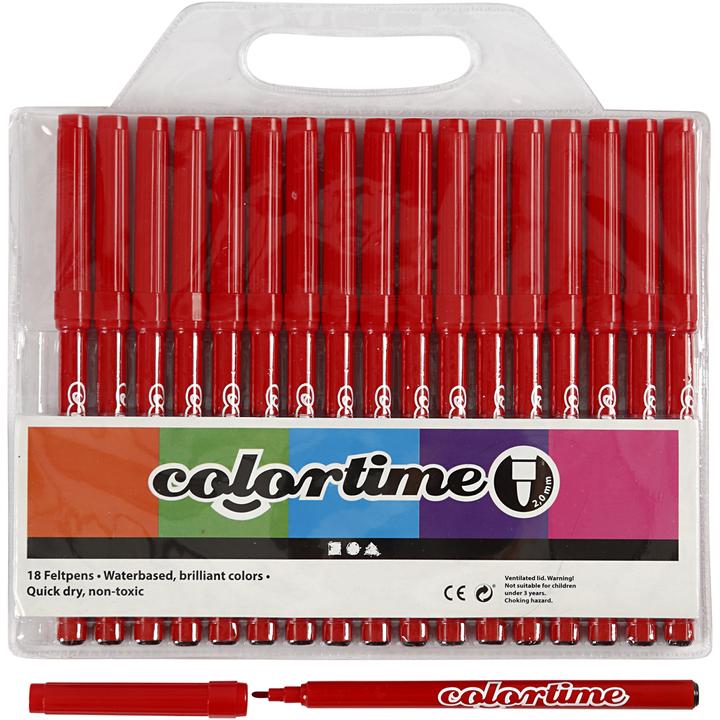 Creativ Company Rode pens, 18st. (Red, 2 mm, 18 x)