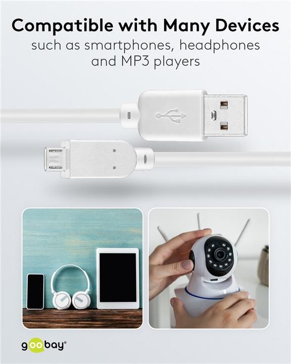Image du produit Goobay USB A – Micro USB B (5 m, USB 2.0)