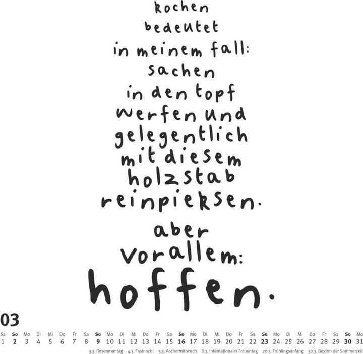 Nutritional values and ingredients Sayings in Square 2025 - Typo Calendar by FUNI SMART ART - Funny Quotes - Square Format 23 x 23 (23 x 23 cm, Hardcover, German)