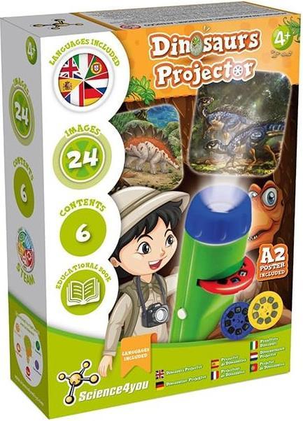 Image du produit Science4you Lampe torche Dino pour enfants de 4+ ans - Jouet dinosaure : lampe projecteur avec 2 projecteurs