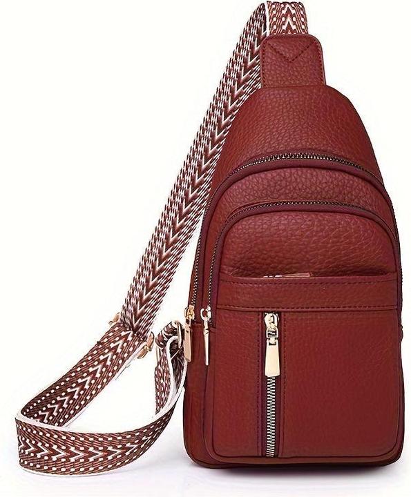 Only-Bags.Store Vintage-Brusttasche mit mehreren Taschen und Reissverschluss, lässige Sport-Umhängetasche aus