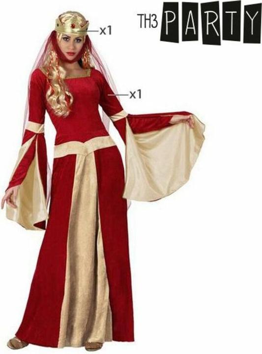 Bi-Oil Travestimento adulto da dama medievale rossa Taglia: XL (XL)