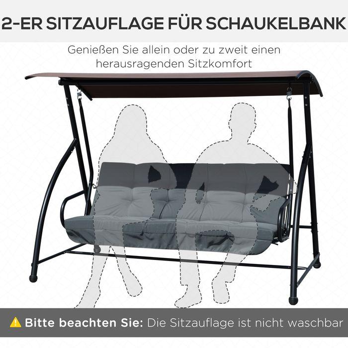 Produktbild Swisshandel24 Auflagen-Set für Hollywoodschaukel 170 cm Dunkelgrau (170 x 100 x 8 cm)