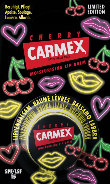 Carmex Moisturising Lip Balm Cherry Neon Jar Limited Edition (Balm)