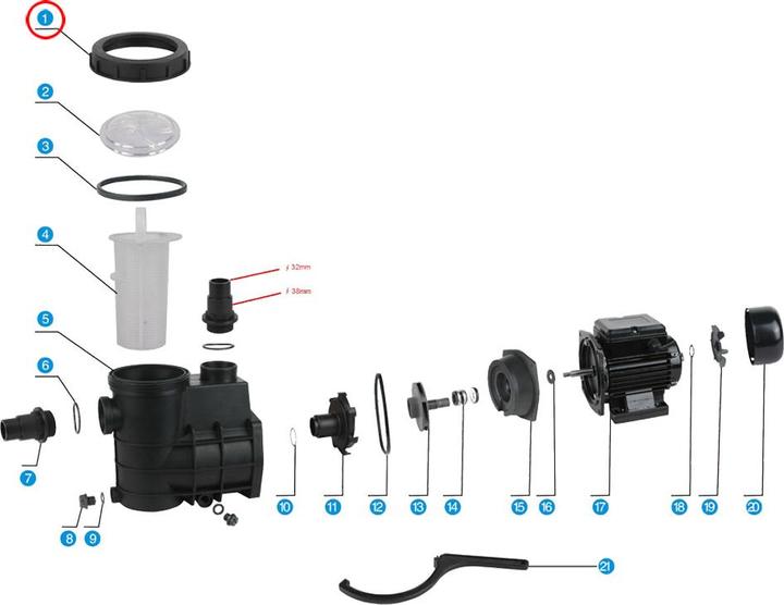 Image du produit SunSun Pièces détachées Pompe de piscine HZS-200/300 Raccord à vis de Filtre
